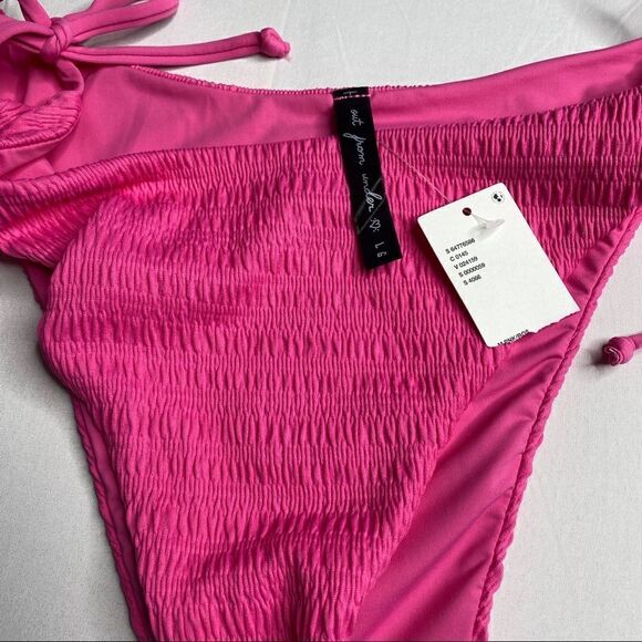Urban Outfitters Out From Under Evie Smocked Side Tie Bikini Bottom NEW - Picture 4 of 6